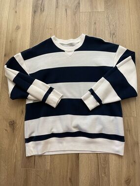 Abercrombie and fitch soft A&F collection thick stripe nautical boxy oversized L